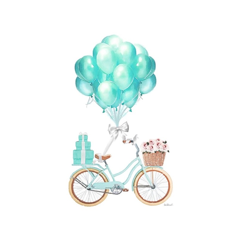Biking and Balloons Poster Print by Amanda Greenwood # AGD117374