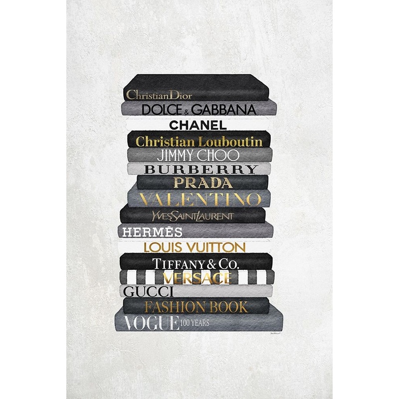 Black and White Bookstack Poster Print by Amanda Greenwood Amanda Greenwood # AGD117329