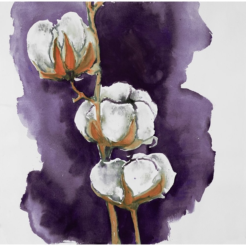 Watercolor purple cotton flowers Poster Print by Atelier B Art Studio Atelier B Art Studio # BEGFLO2522